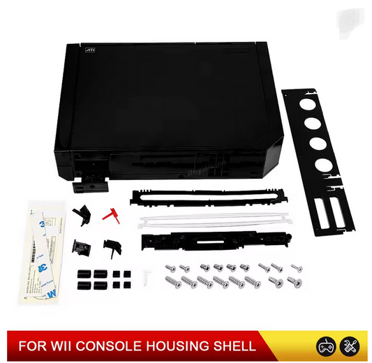 Nintendo Wii Full Replacement Shell Housing Black New Complete